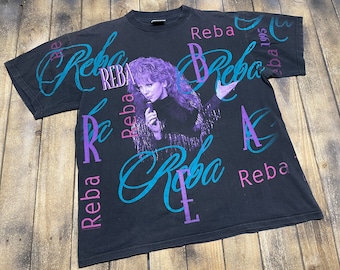 XL * vintage 1995 Reba McEntire all over print t shirt * concert tour country music 40.172