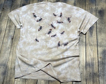 XL * vintage 90s 1997 tie dye Scorpion t shirt * Not Fade Away nature earth * 42.205