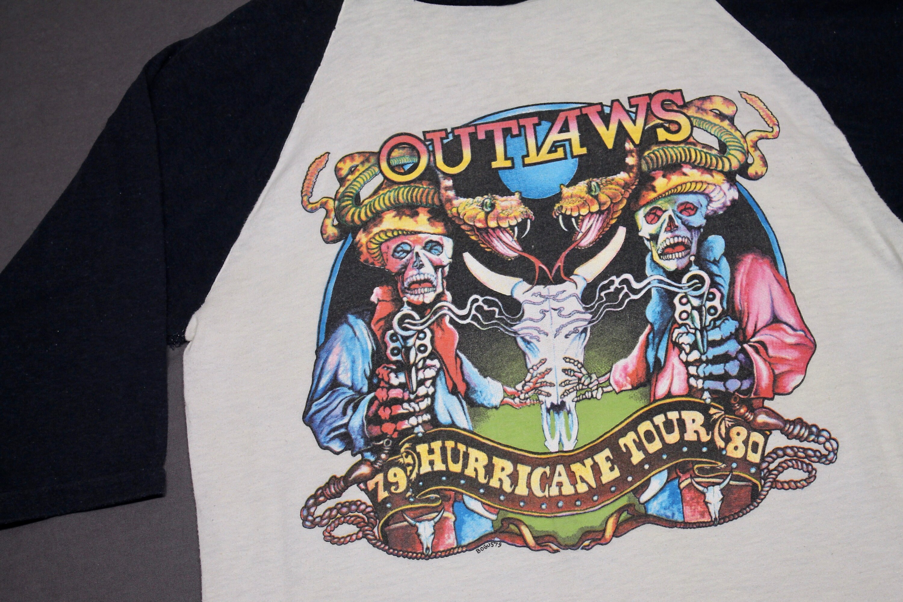 S * vtg 70s 1979 1980 The Outlaws concert tour raglan t shirt * 100.25