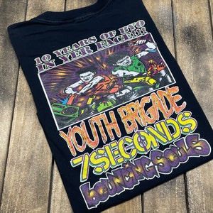 XL vintage Youth Brigade 7 Seconds Bouncing Souls BYO Records 90s punk t shirt * tour 77.146