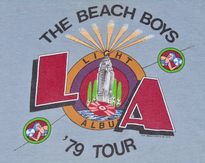 S * vtg 70s 1979 The Beach Boys tour t shirt * LA light album disco * 28.174