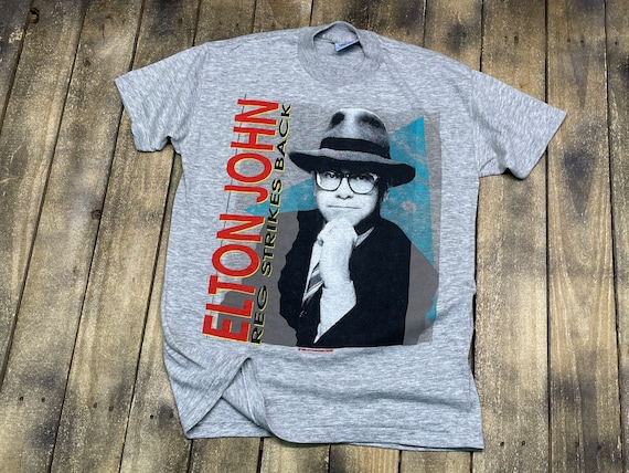 M * vintage 80s 1988 Elton John tour t shirt * co… - image 1