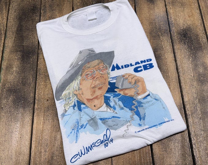 XS / XXS vintage 1976 CW McCall midland cb t shirt * convoy classic country tour band tee 70s