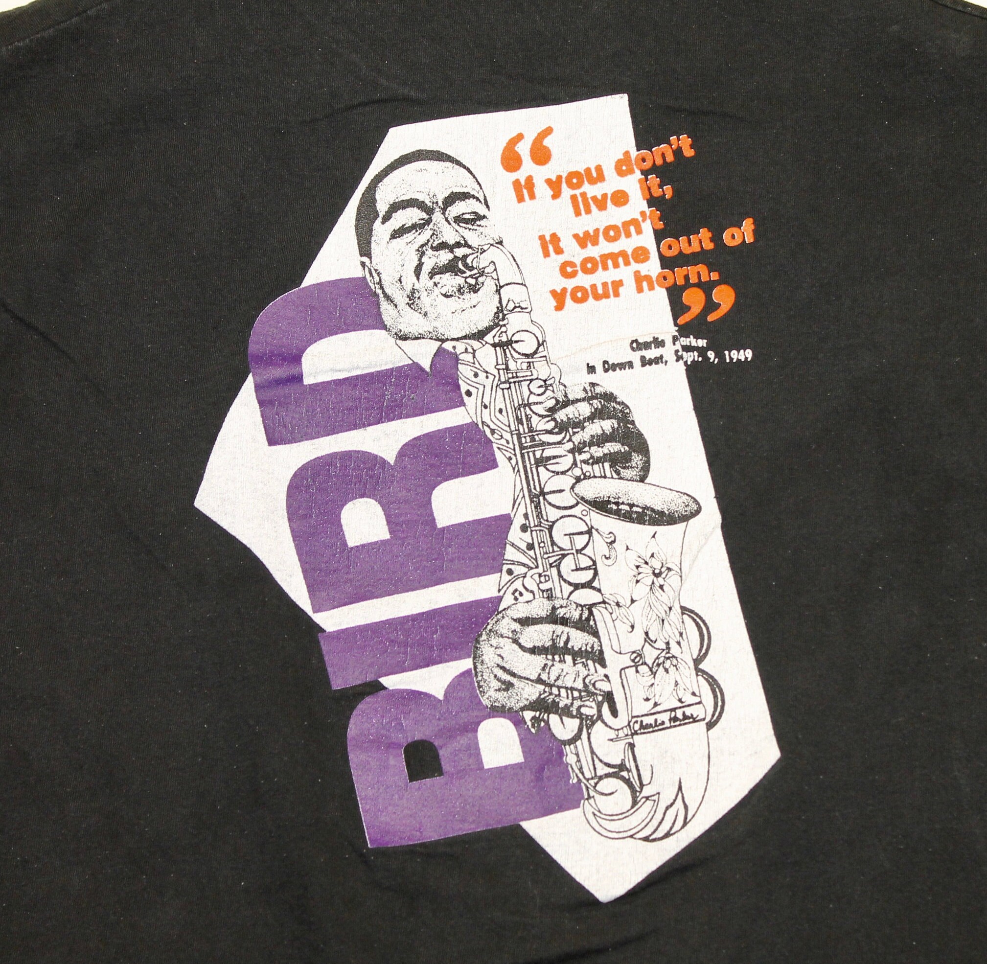 Charlie Parker Monk Jazz 90s USA製 Tシャツ Vintage 1990 Charlie Parker Saxophone Jazz Hip hop rap tee Shirt