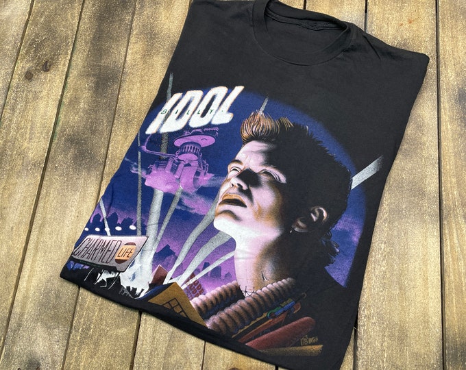 S/M * vintage 80s 1989 Billy Idol charmed life t shirt * concert tour * 36.179