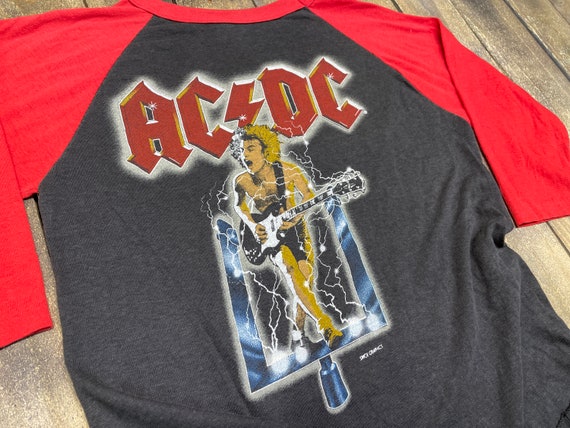 S/M vintage 80s 1983 AC/DC raglan t shirt concert tour acdc ac dc ...