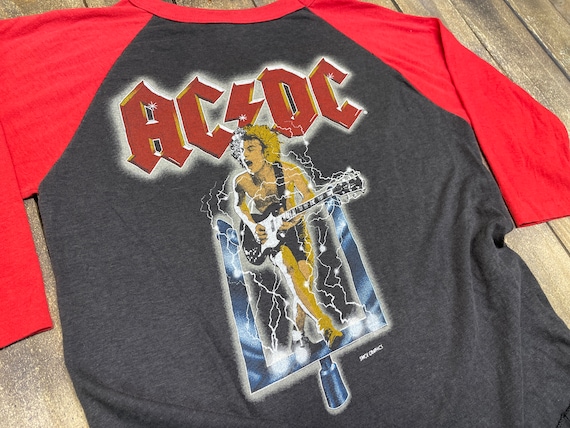 S/M vintage 80s 1983 AC/DC raglan t shirt concert tour acdc ac dc ...