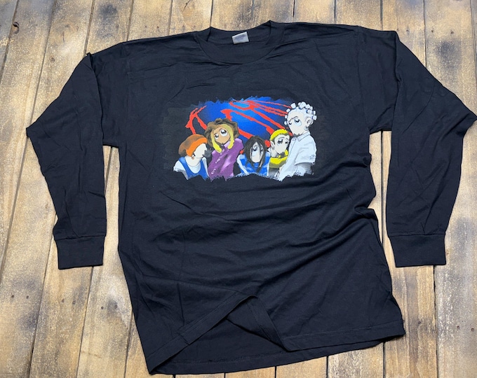 L * vtg 90s KORN longsleeve Anime t shirt * Giant tour nu metal mall goth