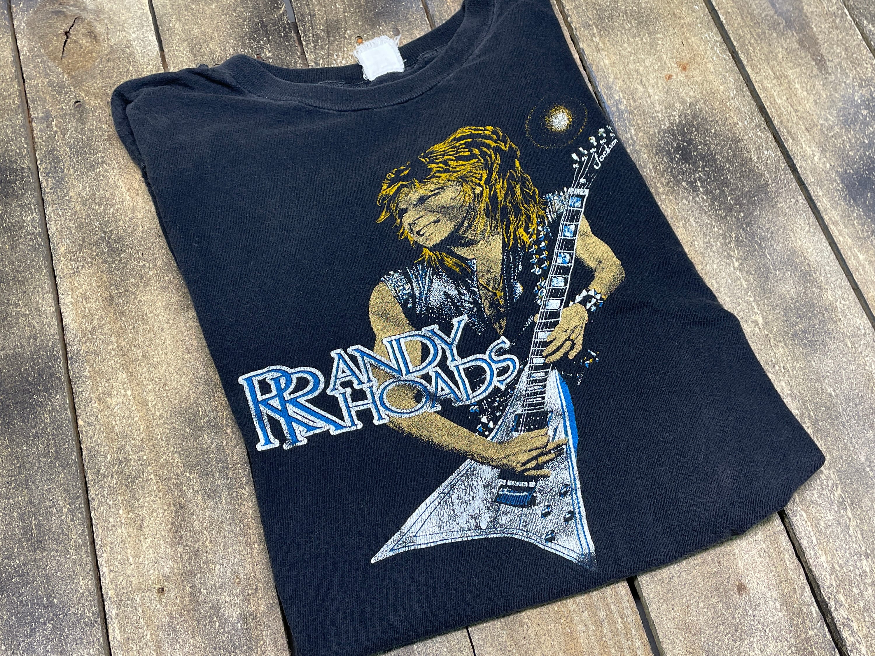 身幅48cmヴィンテージ 80s RandyRhoads ランディーローズ Tシャツ - T