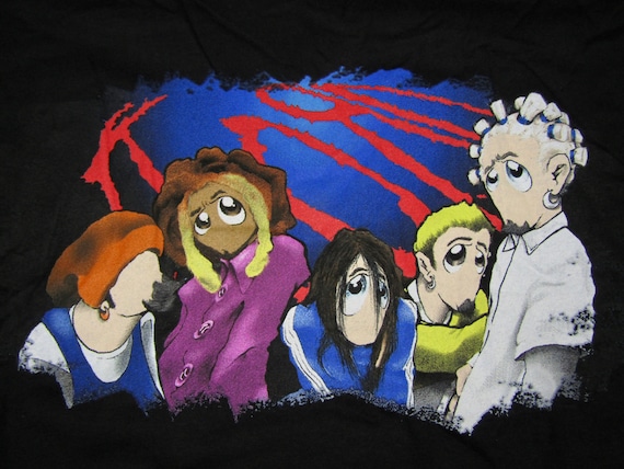 L * Vtg 90s KORN Longsleeve Anime T Shirt * Giant Tour Nu Metal