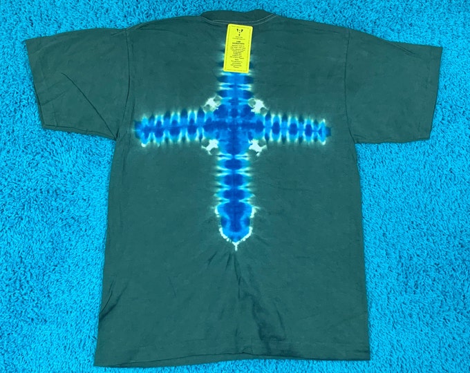 M * nos vtg 90s tie dye pocket t shirt * single stitch * 48.157