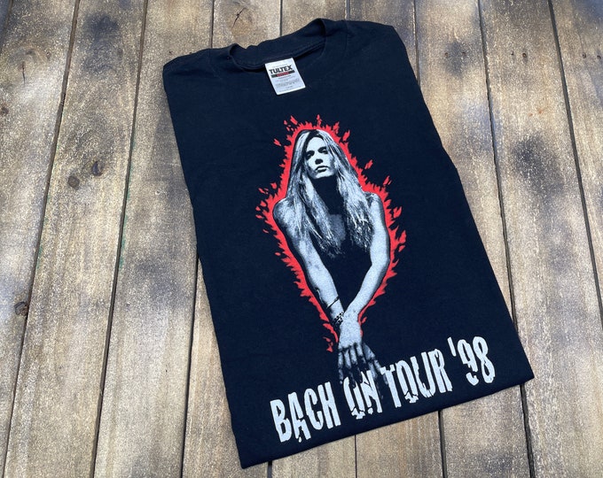 L * vintage 90s 1998 Sebastian Bach skid row tour t shirt * glam metal * 54.196