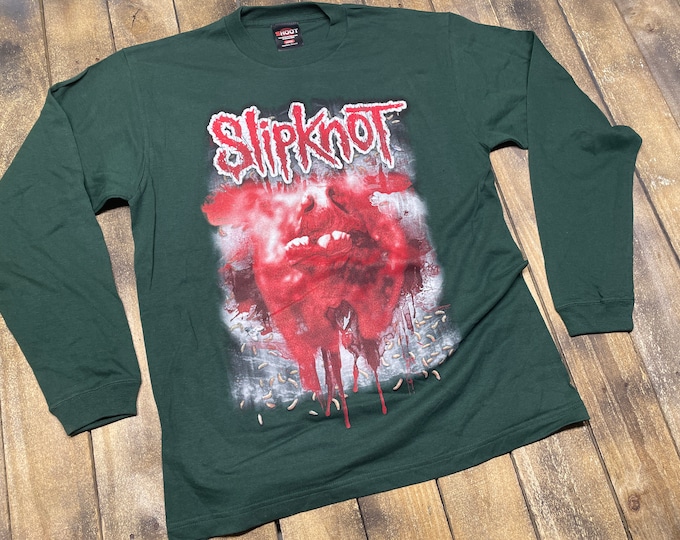 M/L * vintage 2002 Slipknot long sleeve t shirt * vtg tour nu metal mall goth Iowa medium large y2k