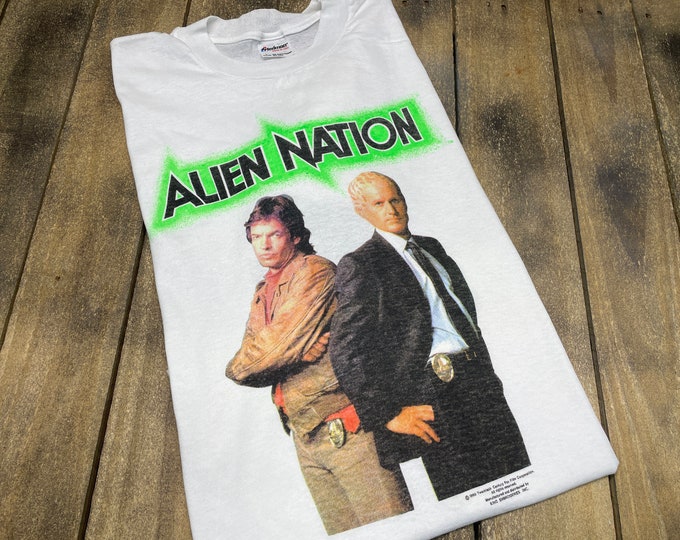 M/L * vintage 1990 Alien Nation movie tv show promo t shirt * medium large scifi cult * 46.171