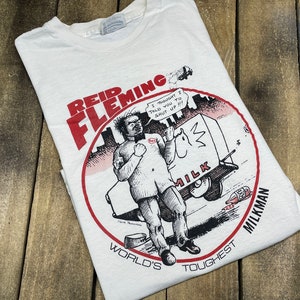 M * vintage 80s Reid Fleming World&#39;s Toughest Milkman t shirt * comic lowbrow art crumb underground comix