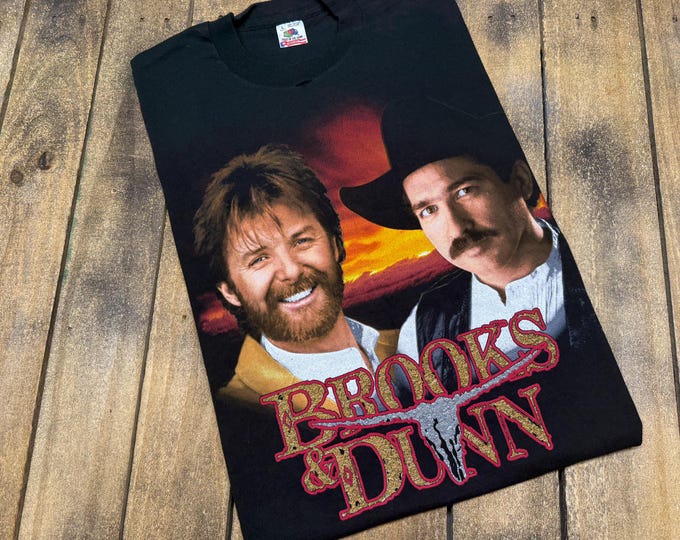 L * vintage 1994 Brooks & Dunn t shirt * concert tour country music Waitin on Sundown and N
