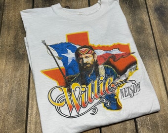 XL * vintage 1984 Willie Nelson tour t shirt * 80s classic country music * 63.193