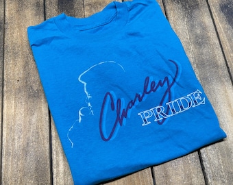 S vintage 80s Charley Pride t shirt * 16th Avenue Records classic country Charlie tour