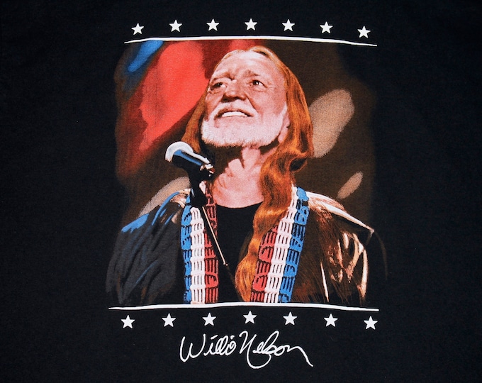 XL * vtg 90s Willie Nelson american icon t shirt * 43.159 usa single stitch