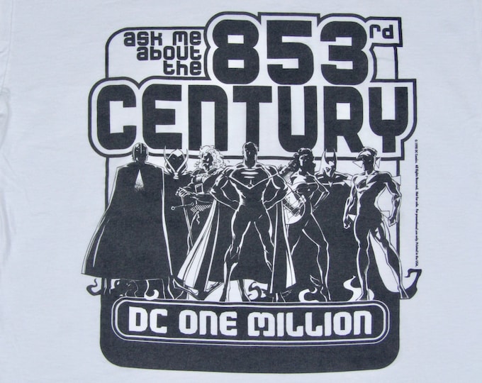 XL * NOS vtg 90s 1998 promo DC Comics on million 853rd Century t shirt * comic book * 83.150