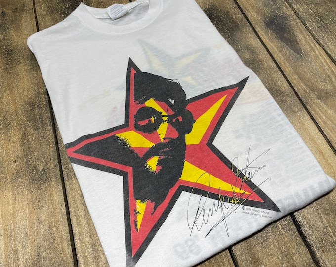 M * vintage 1989 Ringo Starr tour t shirt * 80s the beatles 42.209