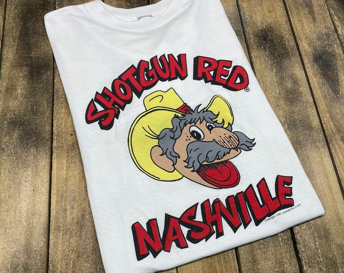 L * vintage 1990 Shotgun Red nashville tn t shirt * TNN tv show country music 90s * 51.173