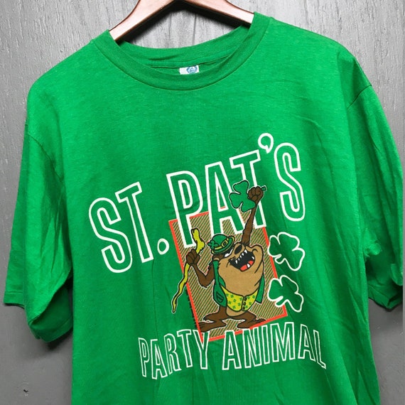 L Vtg 80s 1986 TAZ Party Animal St Patricks Day T Shirt | Etsy