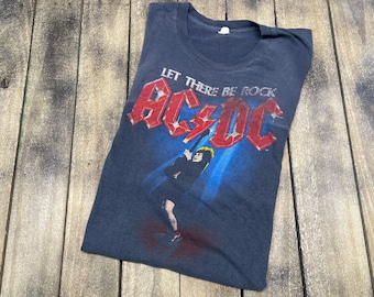 S/M * vintage 80s 1982 AC/DC tour europe t shirt * small medium * 59.181