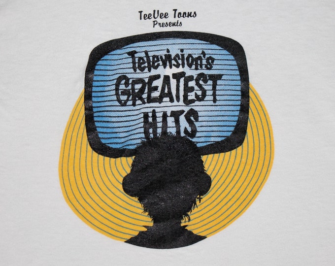 S * vtg 80s 1985 TeeVee Toons televisions greatest hits comp t shirt * tv show * 11.167