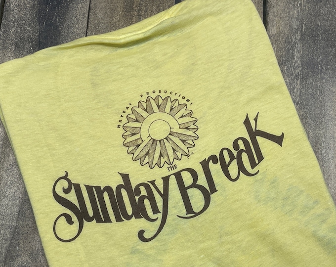 M * The Sunday Break austin tx 1976 festival t shirt * concert tour Mayday Productions peter frampton santana america band