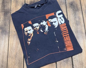 M vintage 1988 U2 rattle and hum t shirt * movie tour concert band tee 80s