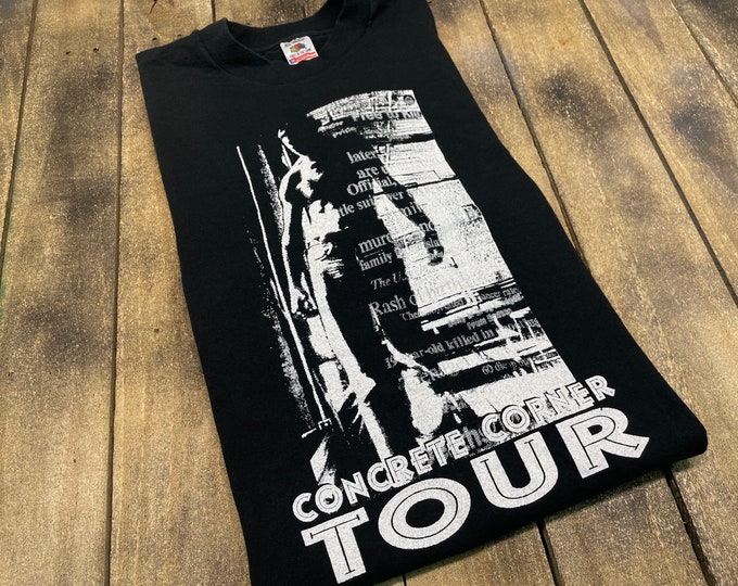 XL * vintage 90s 1994 Concrete Corner tour t shirt * Greta Varga Shootyz Groove rage against the machine