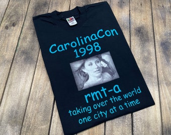 Tori Amos 1998 carolinacon vintage 90s t shirt XL * fan con tour 78.151