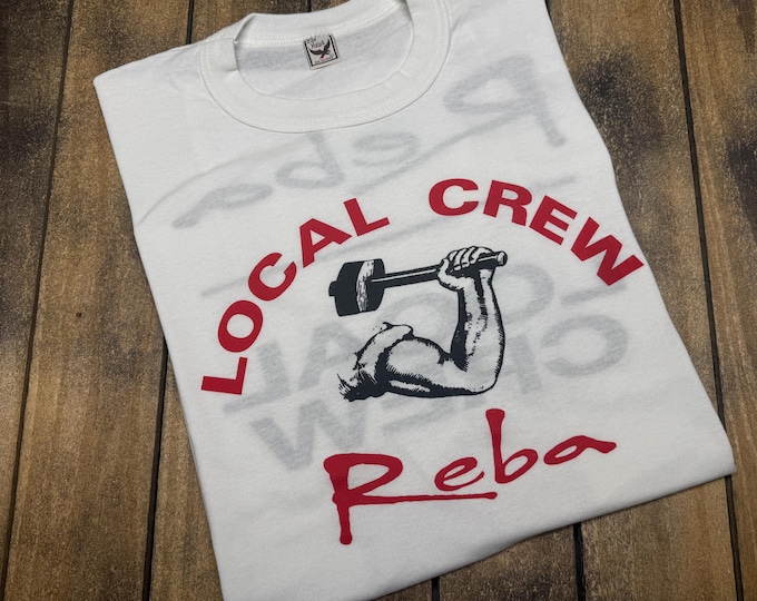 L vintage 80s/90s Reba McEntire CREW ONLY t shirt * country music tour band tee concert vtg