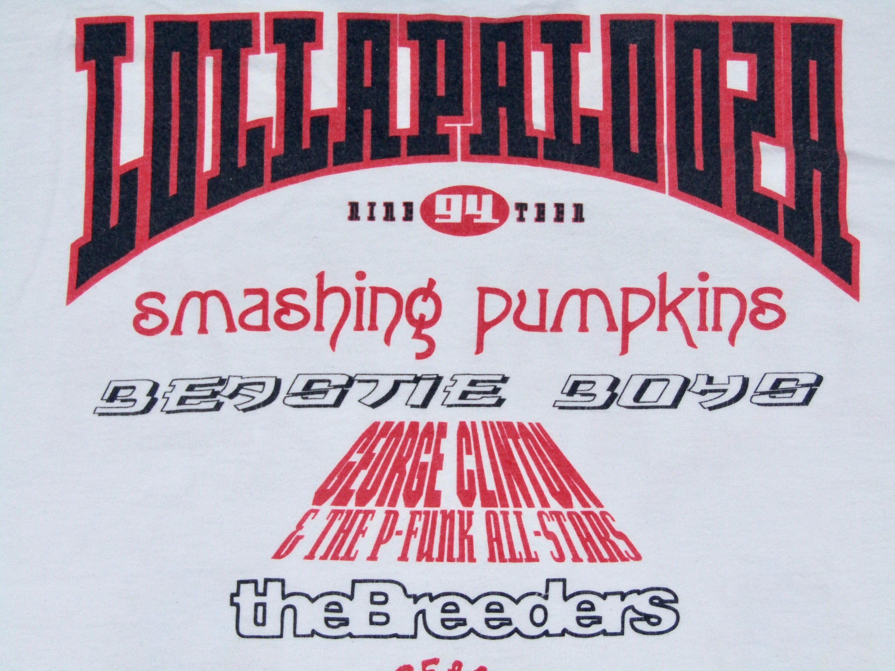 XL * vtg 90s 1994 Lollapalooza tour t shirt * smashing pumpkins beastie