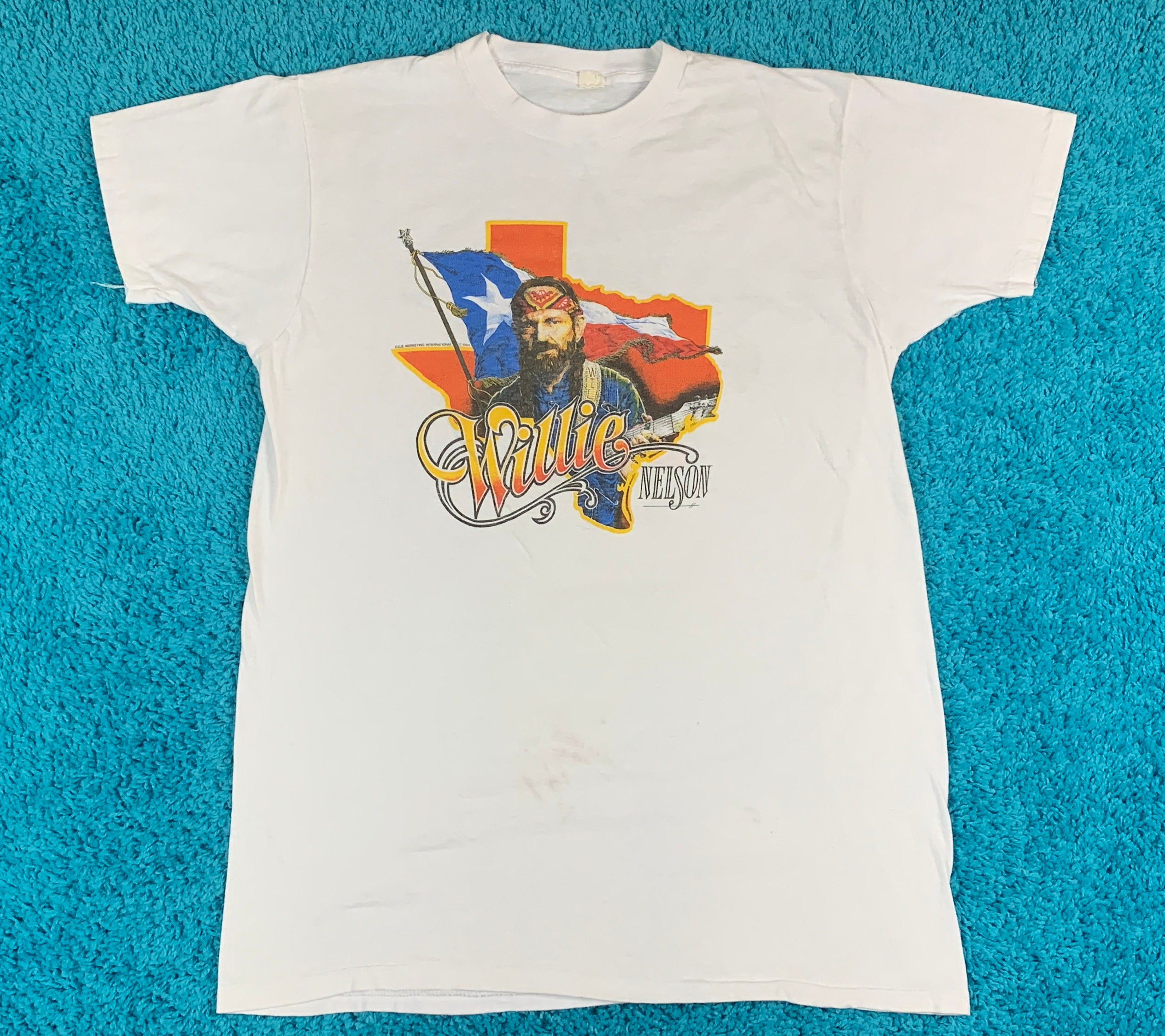 XL * vtg 80s 1984 Willie Nelson tour t shirt * classic country music ...