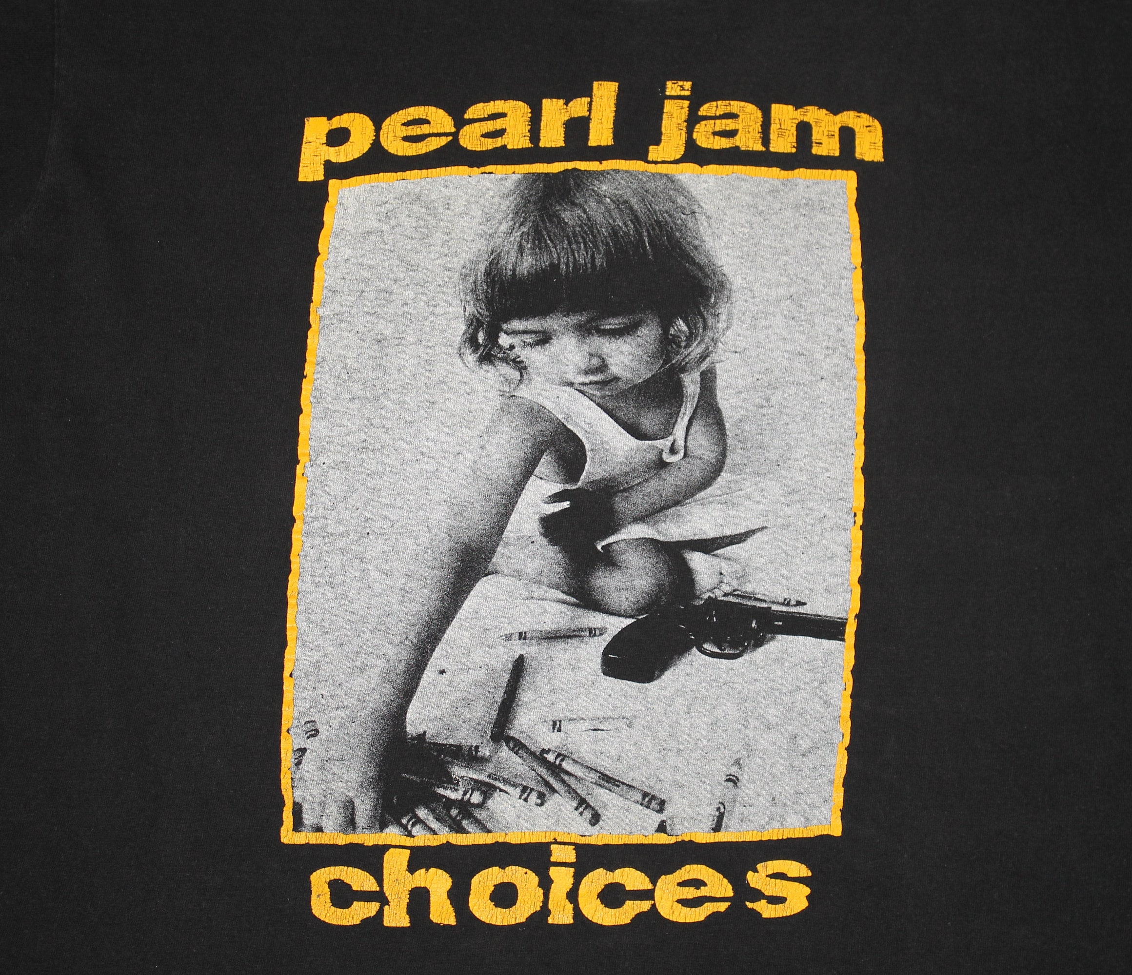 XL * vtg 90s 1992 PEARL JAM Choices crayons to guns t shirt * 43.155