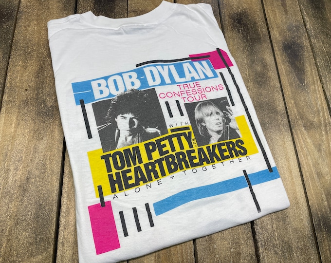 M/L thin vintage 80s 1986 Bob Dylan Tom Petty tour t shirt * medium large 27.217