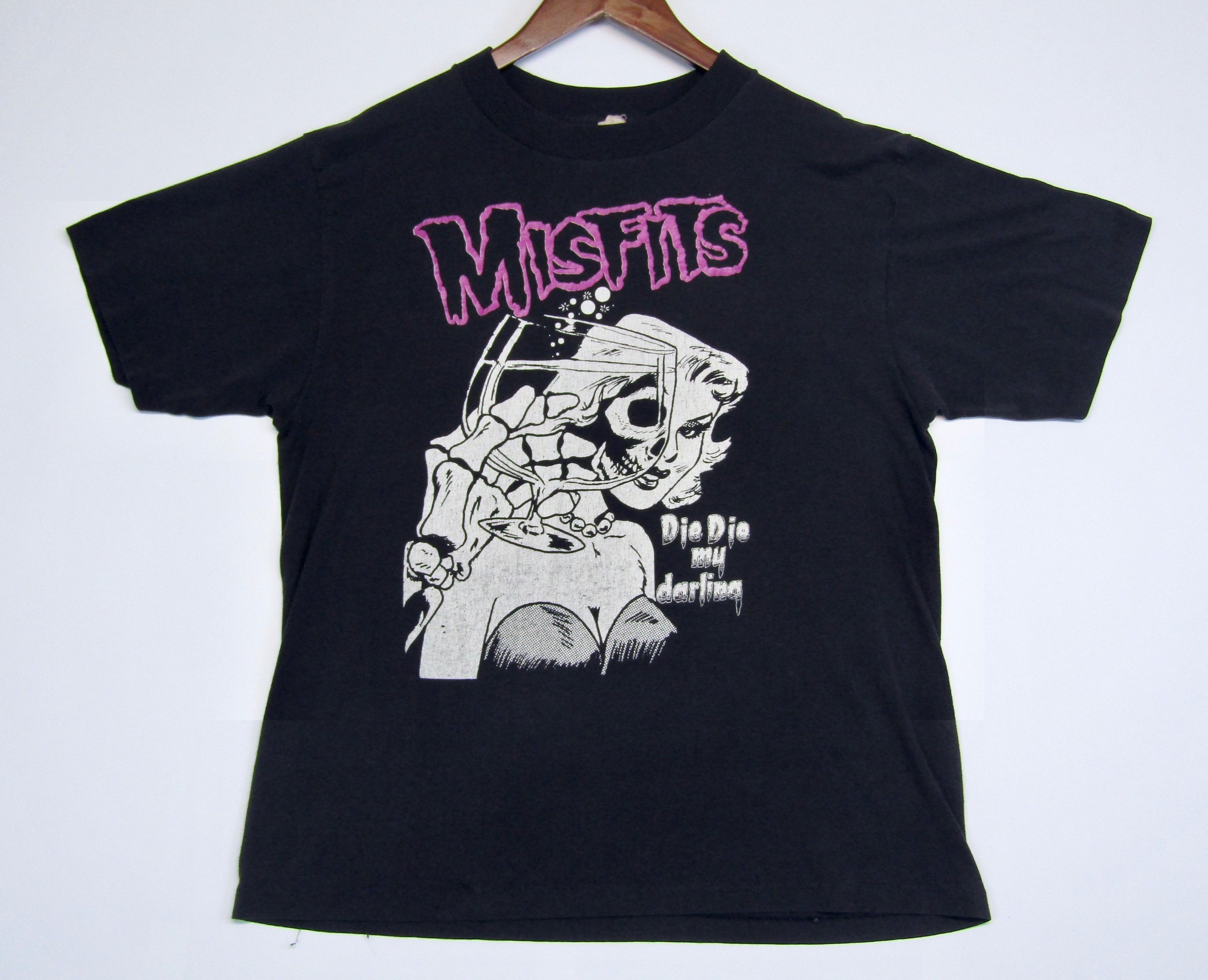 L * thin vtg 80s the Misfits die die my darling t shirt * horror punk ...