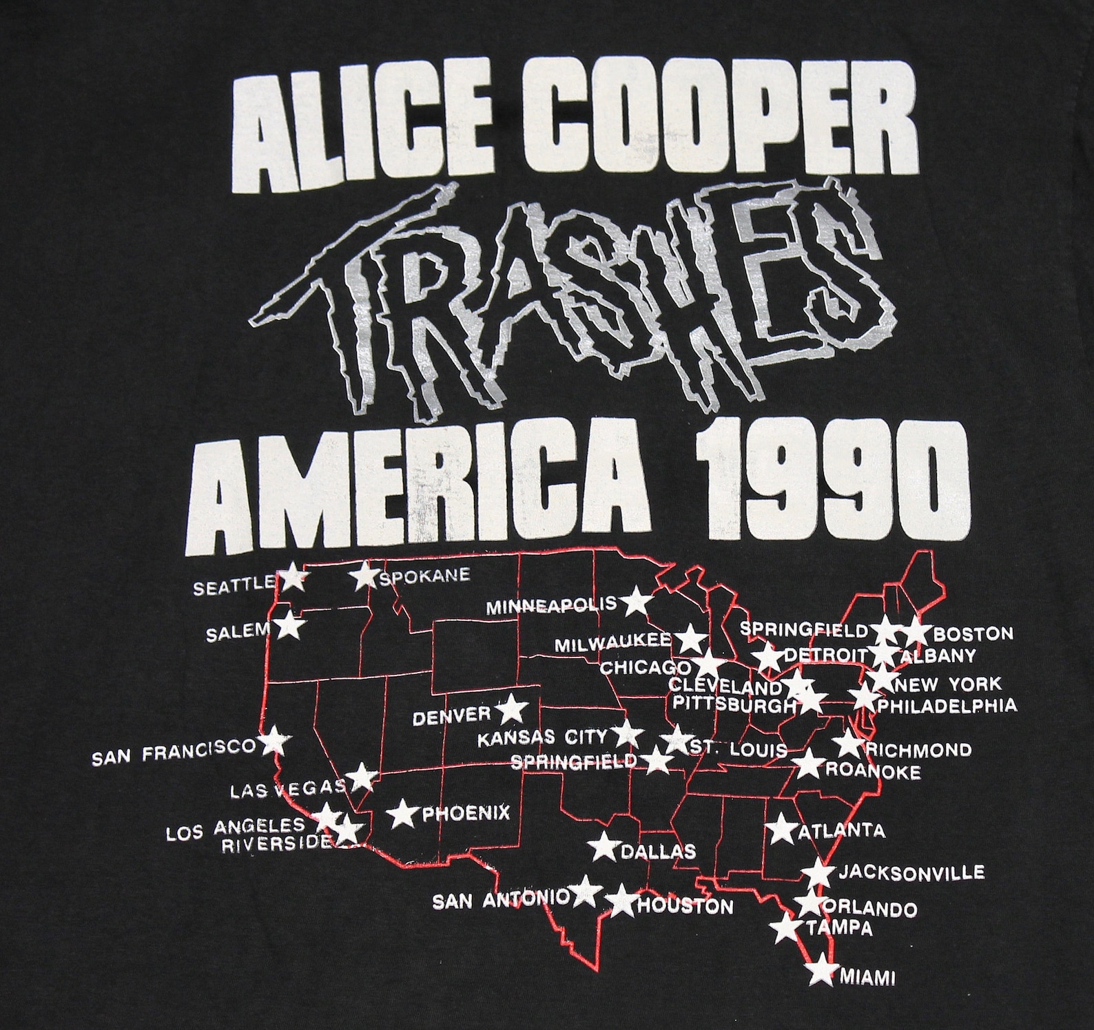 S/M Vtg 1989/1990 Alice Cooper Trash Tour T Shirt Small