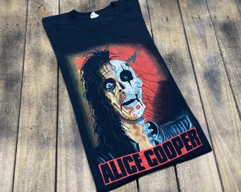 M * vintage 80s 1989 Alice Cooper Trash t shirt * concert tour horror shock rock * 33.178