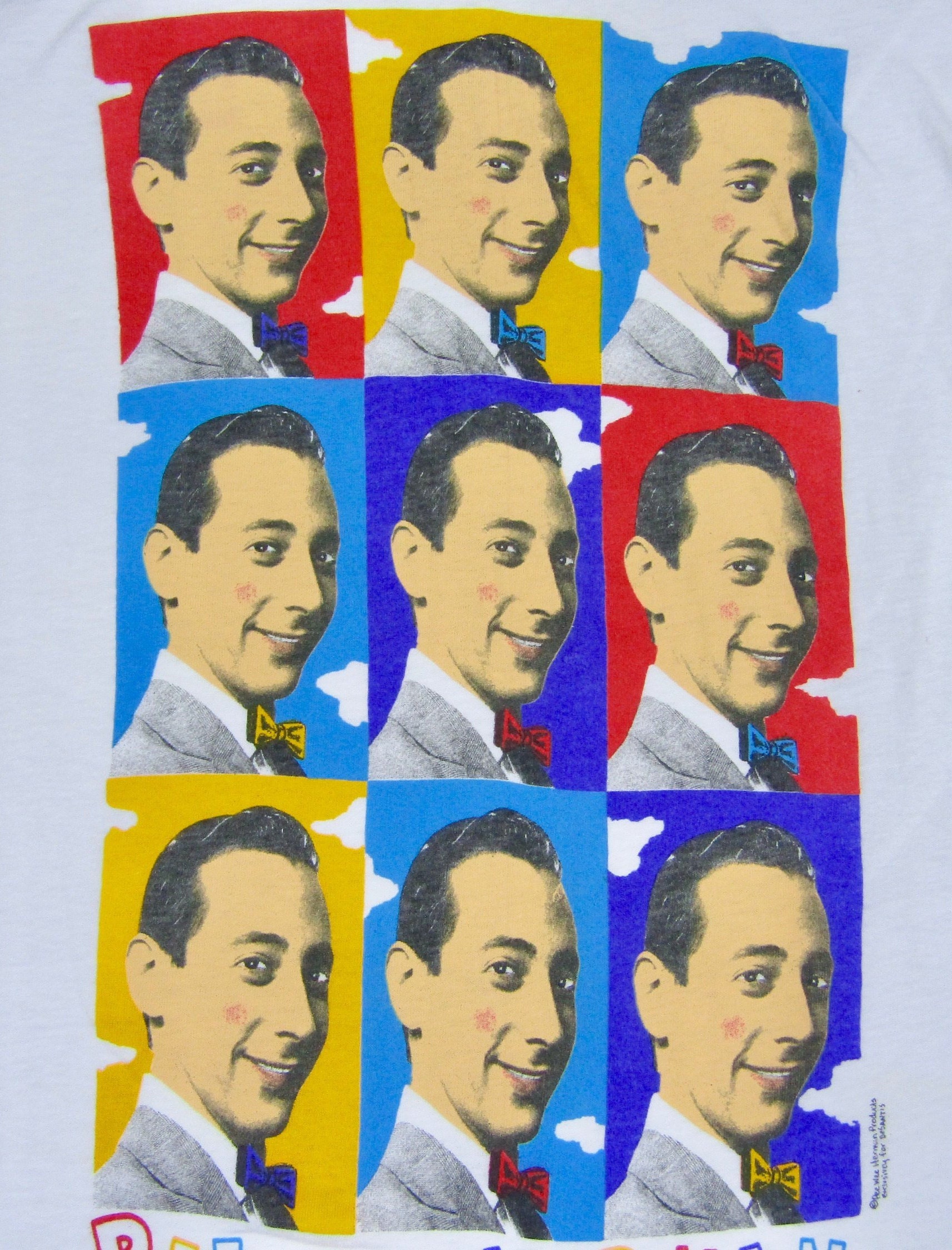 80s stanley desantis pee-wee herman tシャツ 1980s Peewee Herman T-Shirt with Hand Painting 