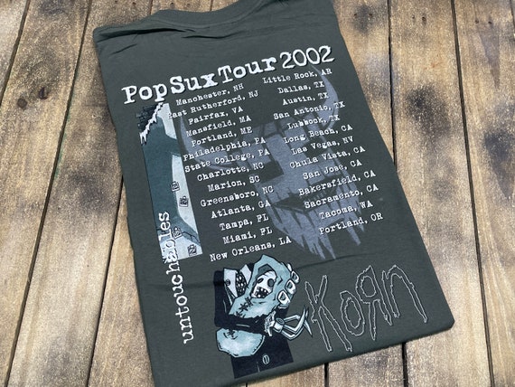 XL Korn Untouchables Pop Sux 2002 Tour Vintage T Shirt Nu Metal