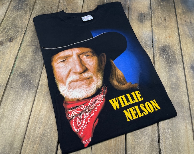 L * vintage 90s Willie Nelson t shirt * 16 biggest hits classic country music tour * 25.186