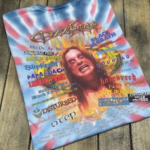 XL vintage Ozzfest 2001 tie dye tour t shirt * ozzy osbourne black sabbath slipknot marilyn manson linkin park mudvayne