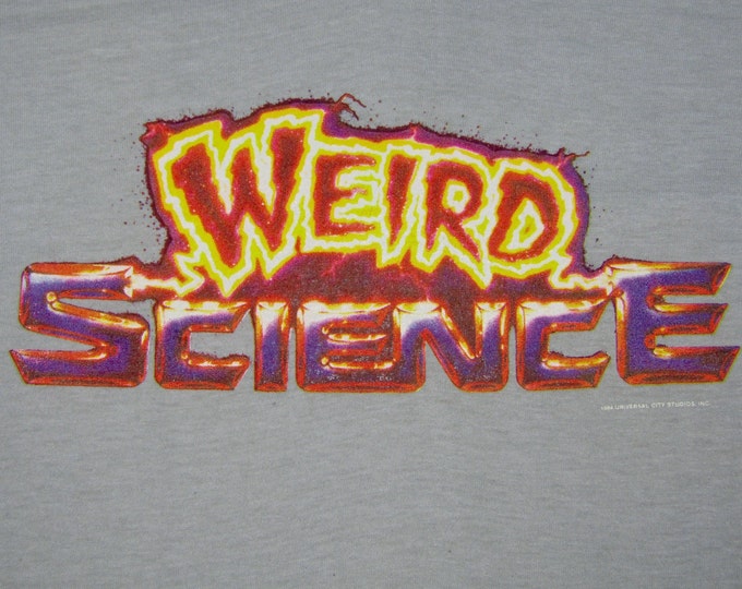 M * NOS thin vtg 80s 1985 Weird Science movie premier promo t shirt * john hughes * 42.190