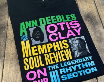 L * vintage 90s 1992 Ann Peebles / Otis Clay HI Records t shirt * concert tour soul r&b Missy Misdemeanor Elliott