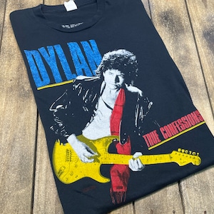 S vintage 1986 Bob Dylan / Tom Petty true confessions tour t shirt * 80s concert 2.177