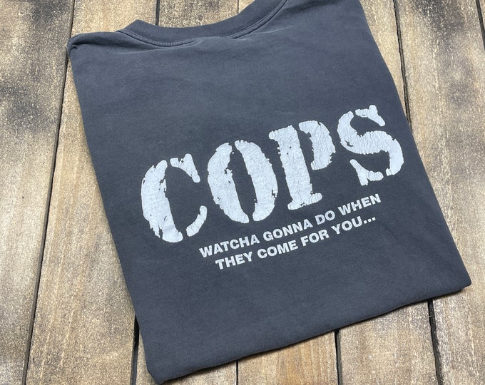 L * vintage 90s COPS reality tv show t shirt * Bad Boys police * 52.209