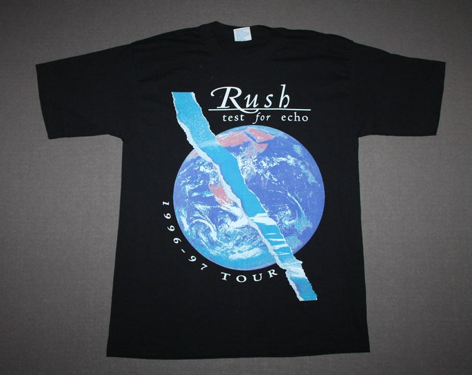 L * vintage 90s 1996 1997 RUSH Test For Echo tour t shirt * 2.175